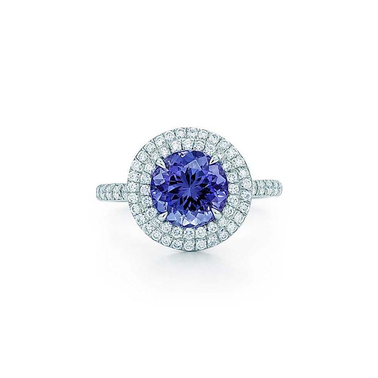 Tiffany & Co. Soleste platinum ring with a central 2.00ct tanzanite surrounded by layers of diamonds (£7,325).