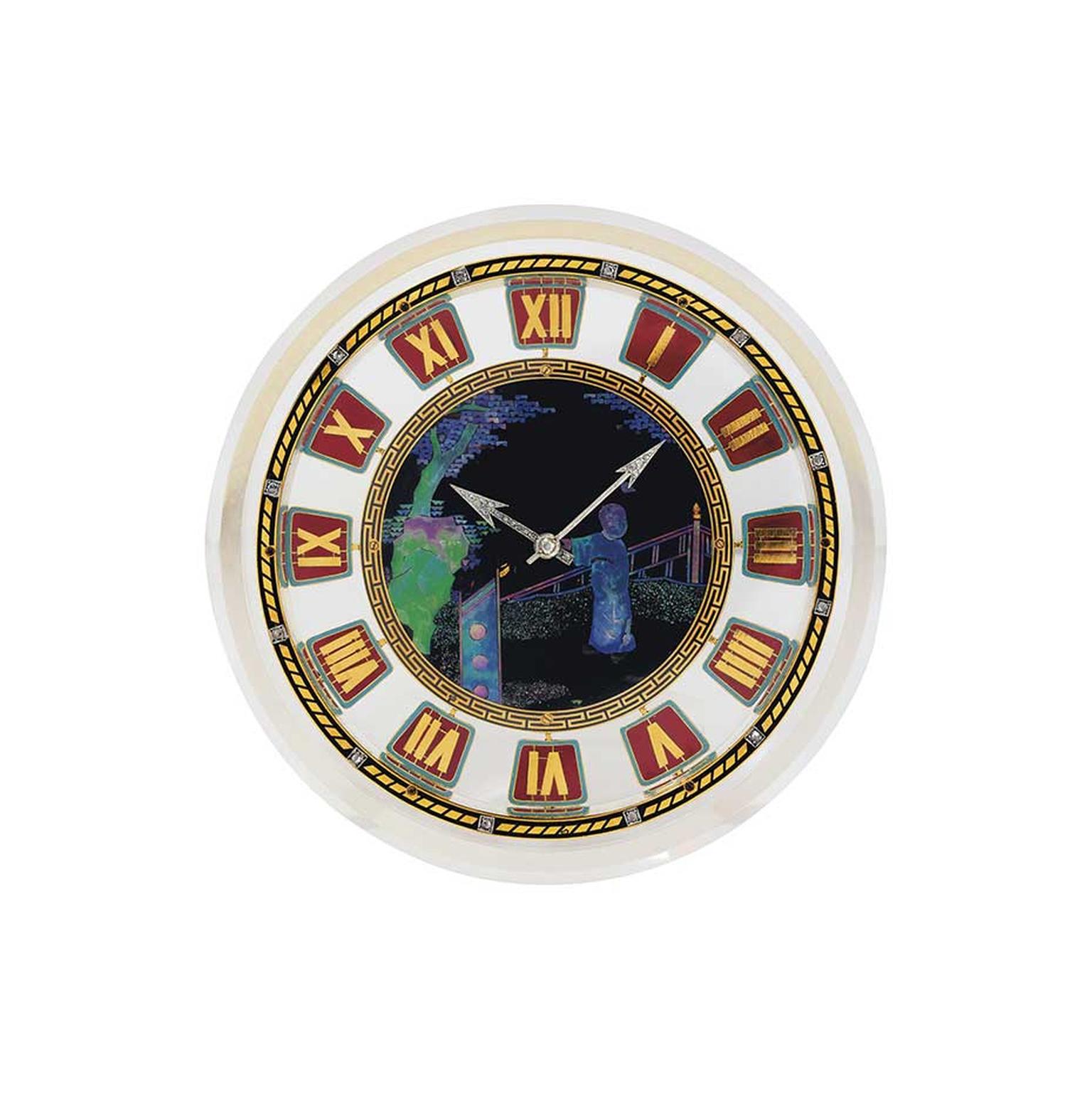 Lot 239 is a stylish Cartier clock dating from circa 1925 crafted from rock crystal, enamel, mother-of-pearl and diamonds (estimate: £40,000-60,000). Christie's Important Jewels Sale on 26 November at King Street in London.