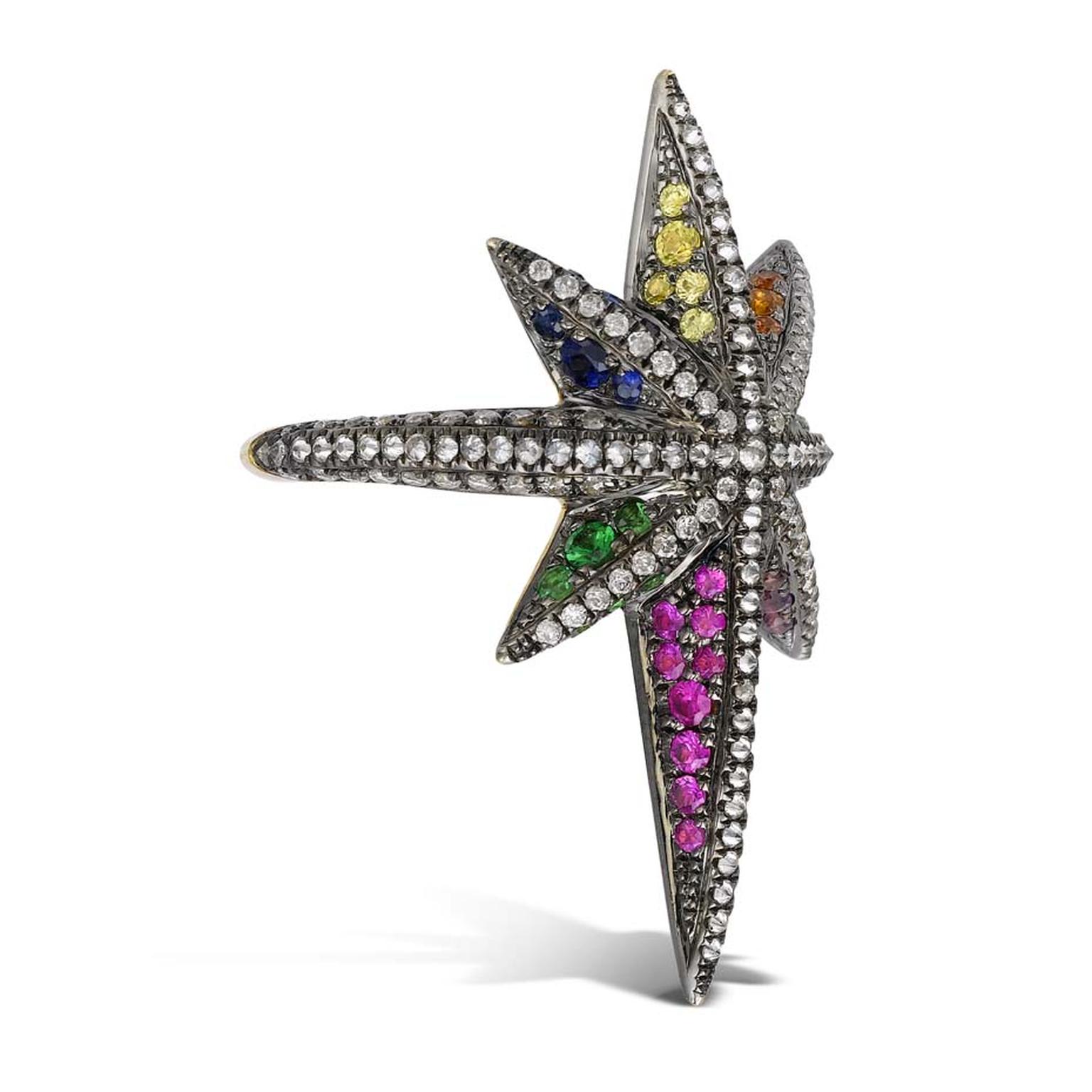 Venyx Star ring with fancy colour sapphires and diamonds