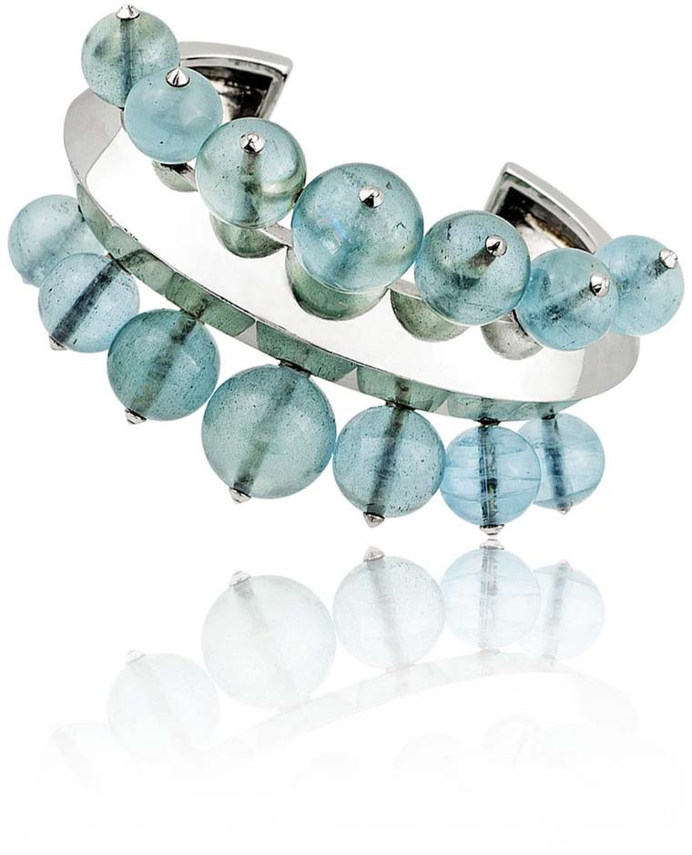 Stephen Russell Gallery's white gold and aquamarine bead bracelet by & Aqua Bead Bracelet by Suzanne Belperron.