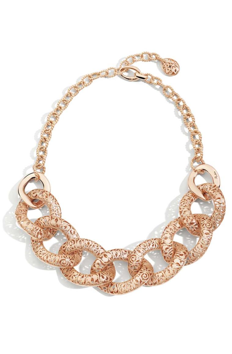 Pomellato Arabesque necklace in polished and matte rose gold (£28,500).
