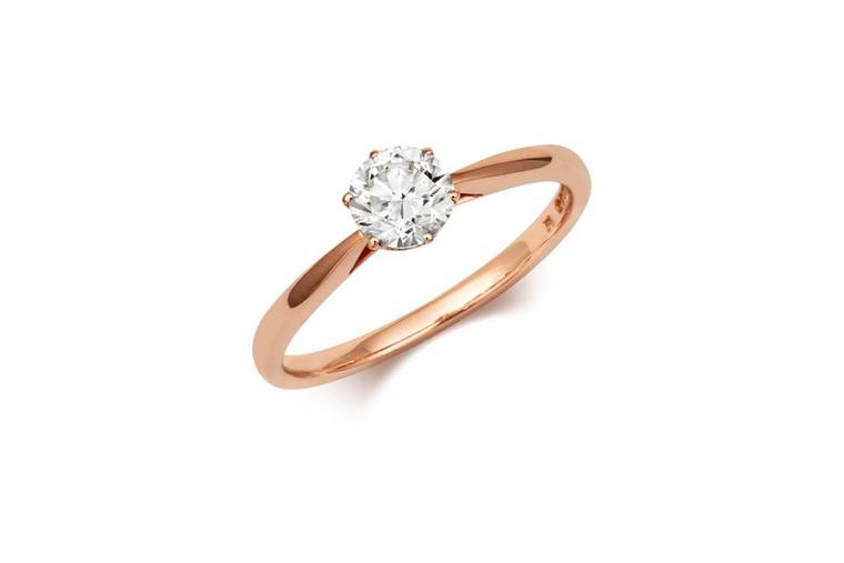 Cred Antique diamond engagement ring in rose gold (£2,240).