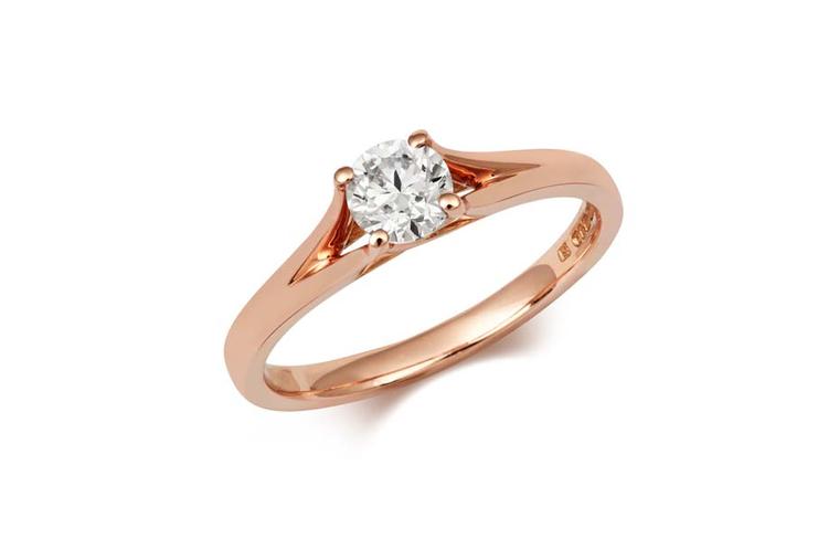 Cred Enfold diamond engagement ring in rose gold (£2,215).