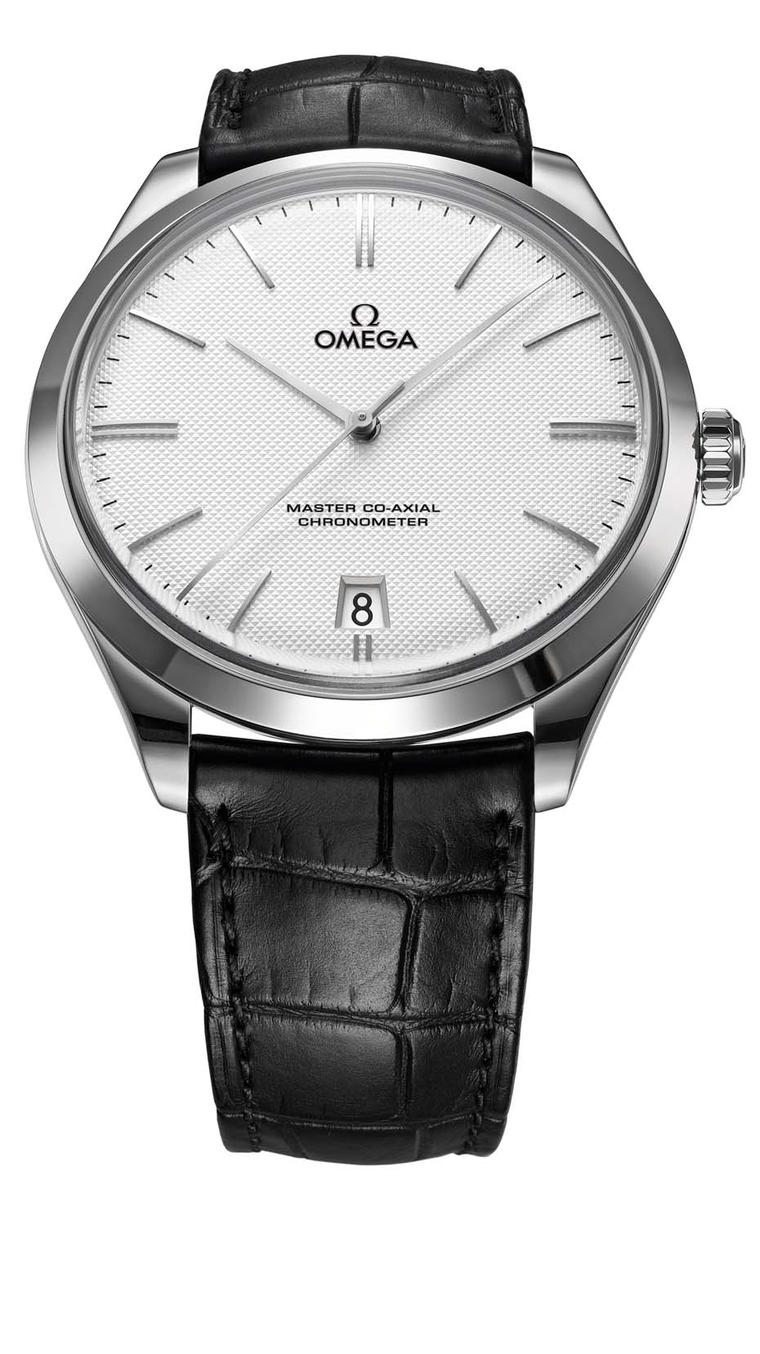 Omega De Ville Tre´sor men's dresswatch in white gold inspired by the original De Ville watches of 1949. This was the model worn by George Clooney on his wedding day.