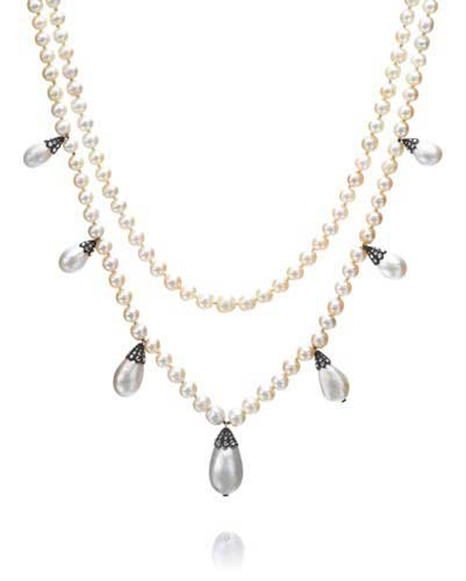 Another highlight of Sotheby's Magnificent and Noble Jewels auction in Geneva was a natural pearl and diamond necklace that was owned by Joséphine de Beauharnais (1807-1876). The necklace sold for $3.43 million, more than doubling its pre-sale estimate.