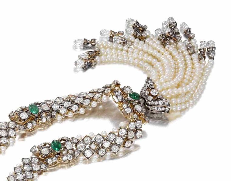 The attention to detail displayed on the necklace is nothing short of amazing, with every single surface bejewelled, including the back of the necklace. It is estimated to achieve between £120,000-180,000 when it is auctioned at Bonhams Fine Jewellery Sal