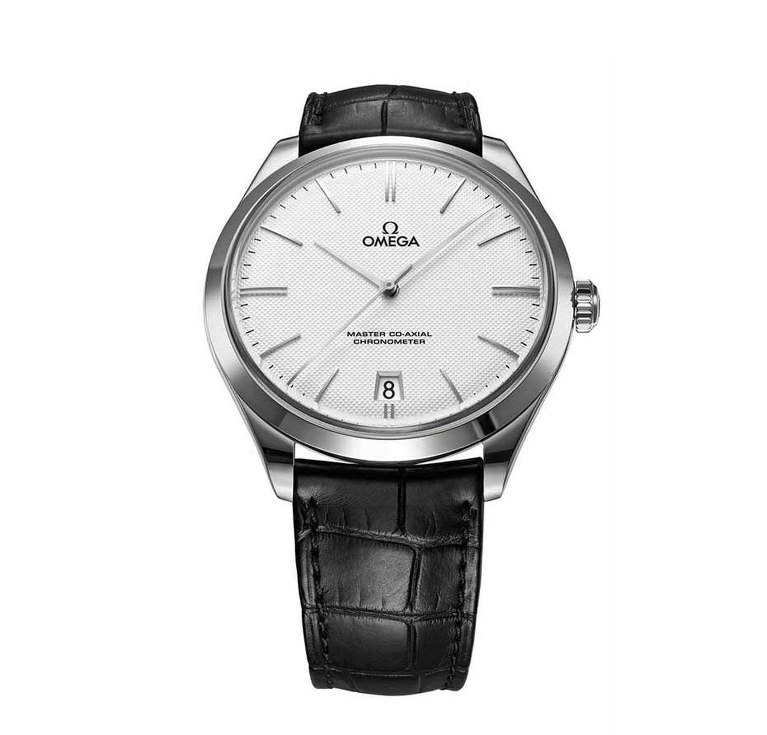 Omega De Ville Tre´sor men's dress watch in white gold inspired by the original De Ville watches of 1949. This was the model worn by George Clooney on his wedding day.