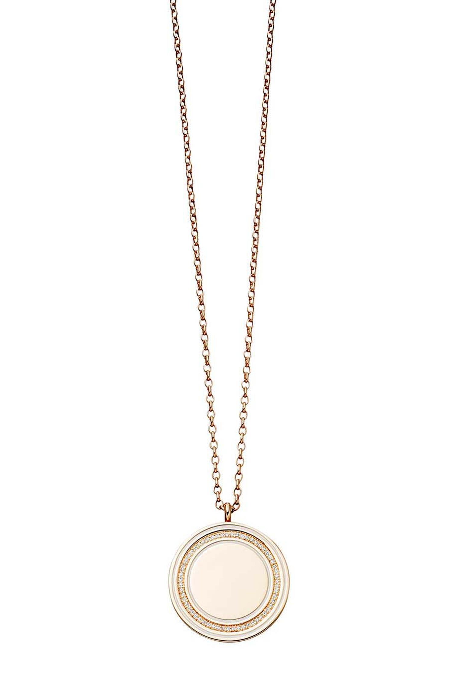 Astley Clarke Moonlight Cosmos locket in rose gold with diamond pavé.