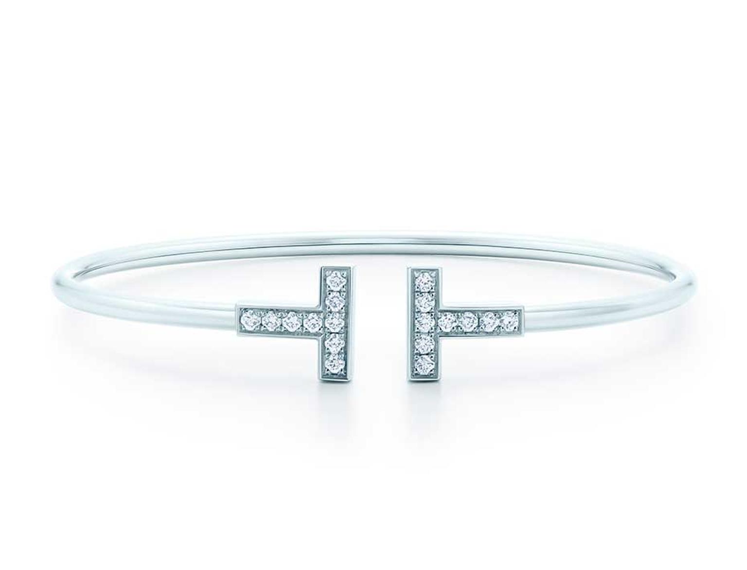 Tiffany T wire bracelet in white gold with diamonds (£2,450).