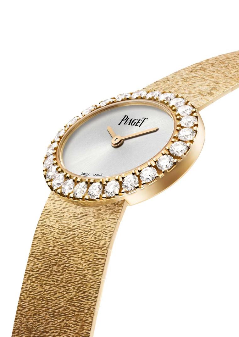 The slim case of the Piaget Traditional Oval watch gives the watch a high jewellery appeal.