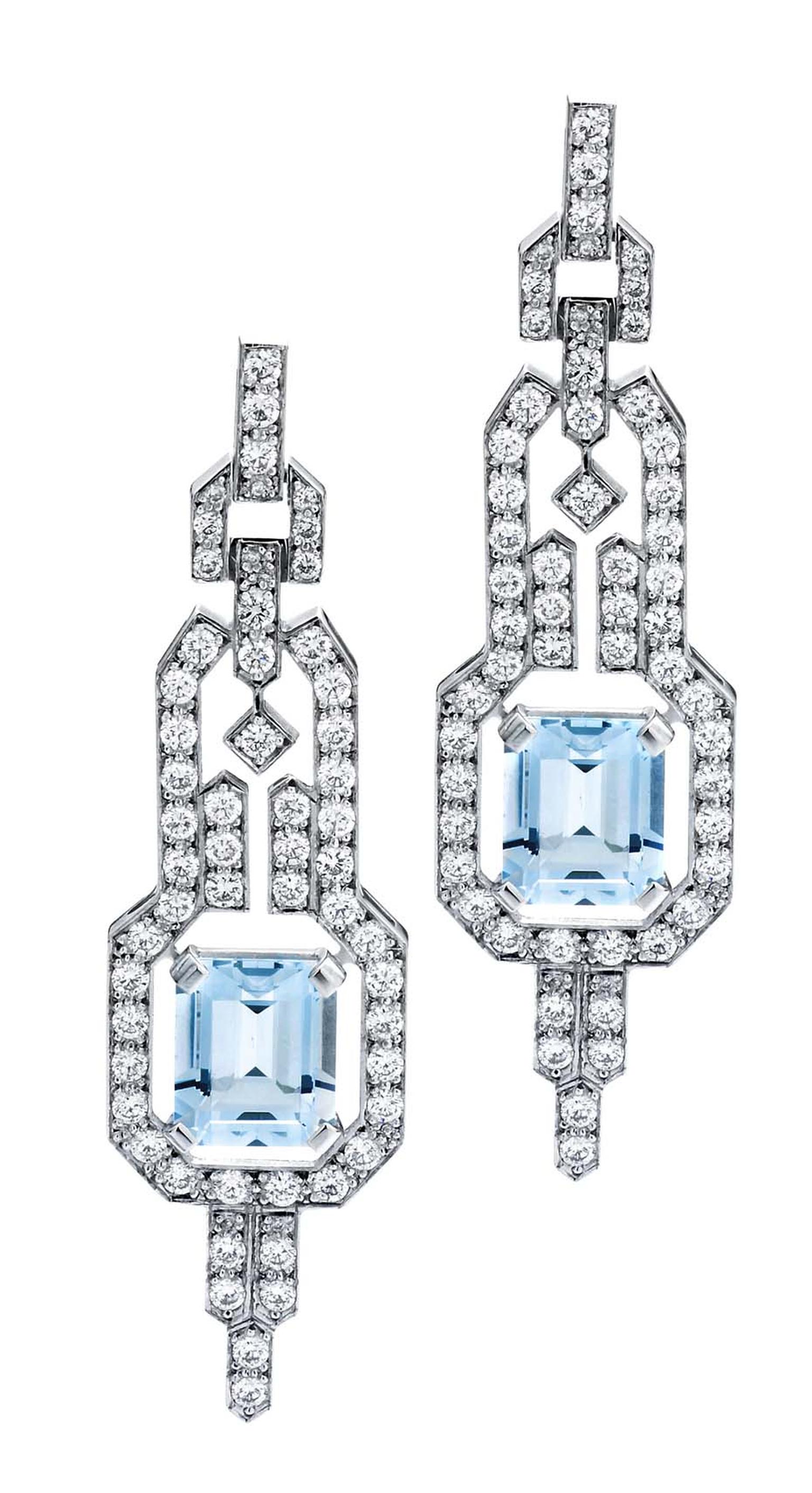 Jan Logan aquamarine and diamond Empire earrings ($16,850 AUD).