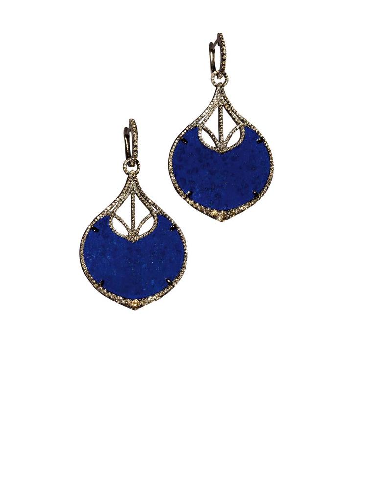Annoushka Cloud Nine Nocturnal earrings with delicate diamonds set around voluptuous lapis lazuli drops (£6,900).