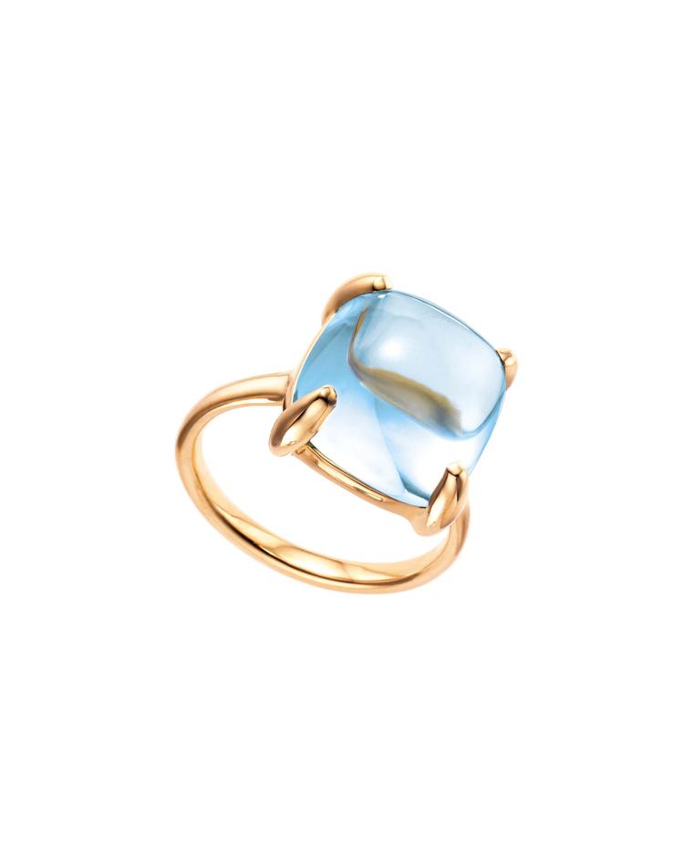 Paloma Picasso for Tiffany Sugar Stacks blue topaz ring in yellow gold from £1,100.