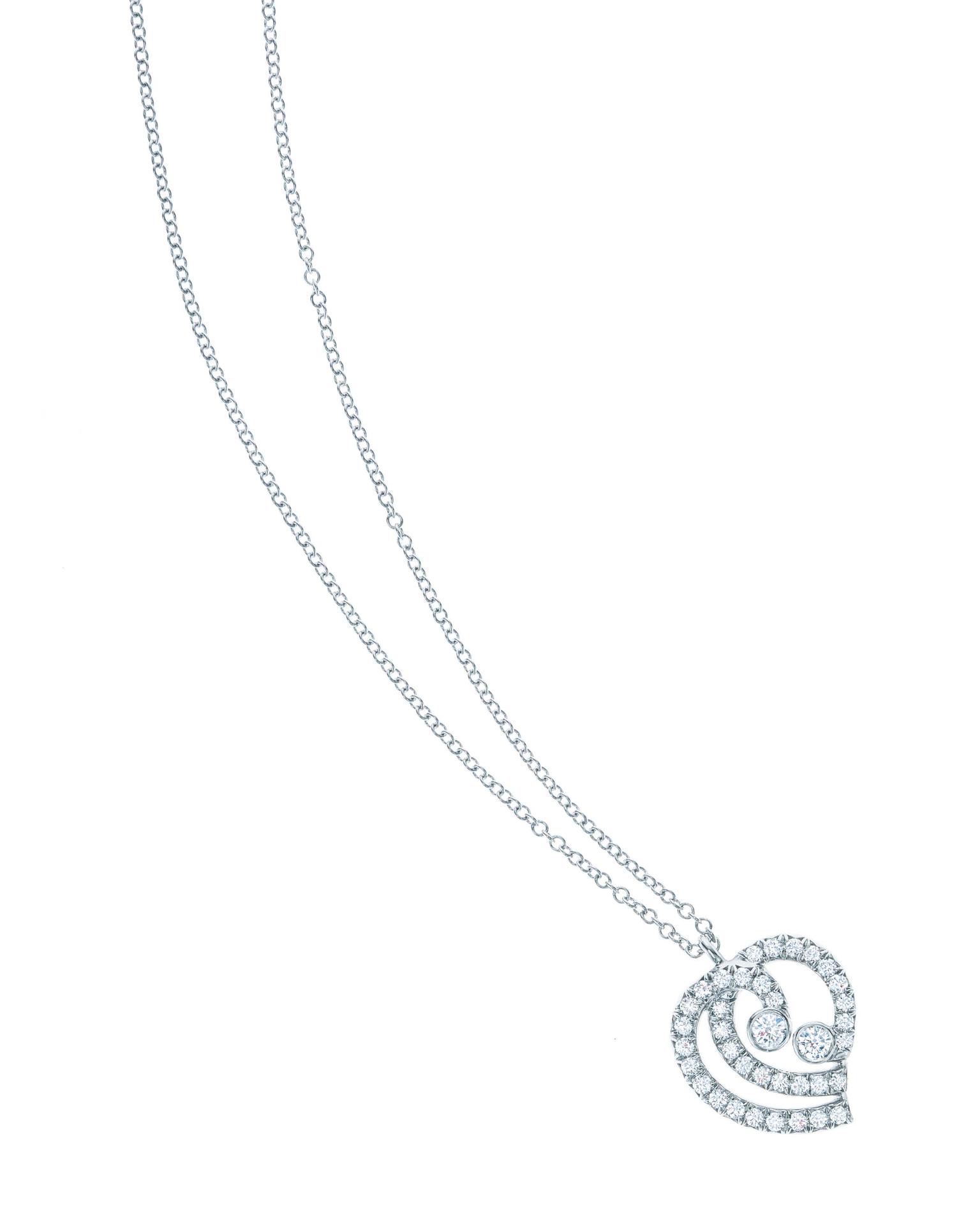 Tiffany Enchant heart pendant in platinum with diamonds from £2,025.
