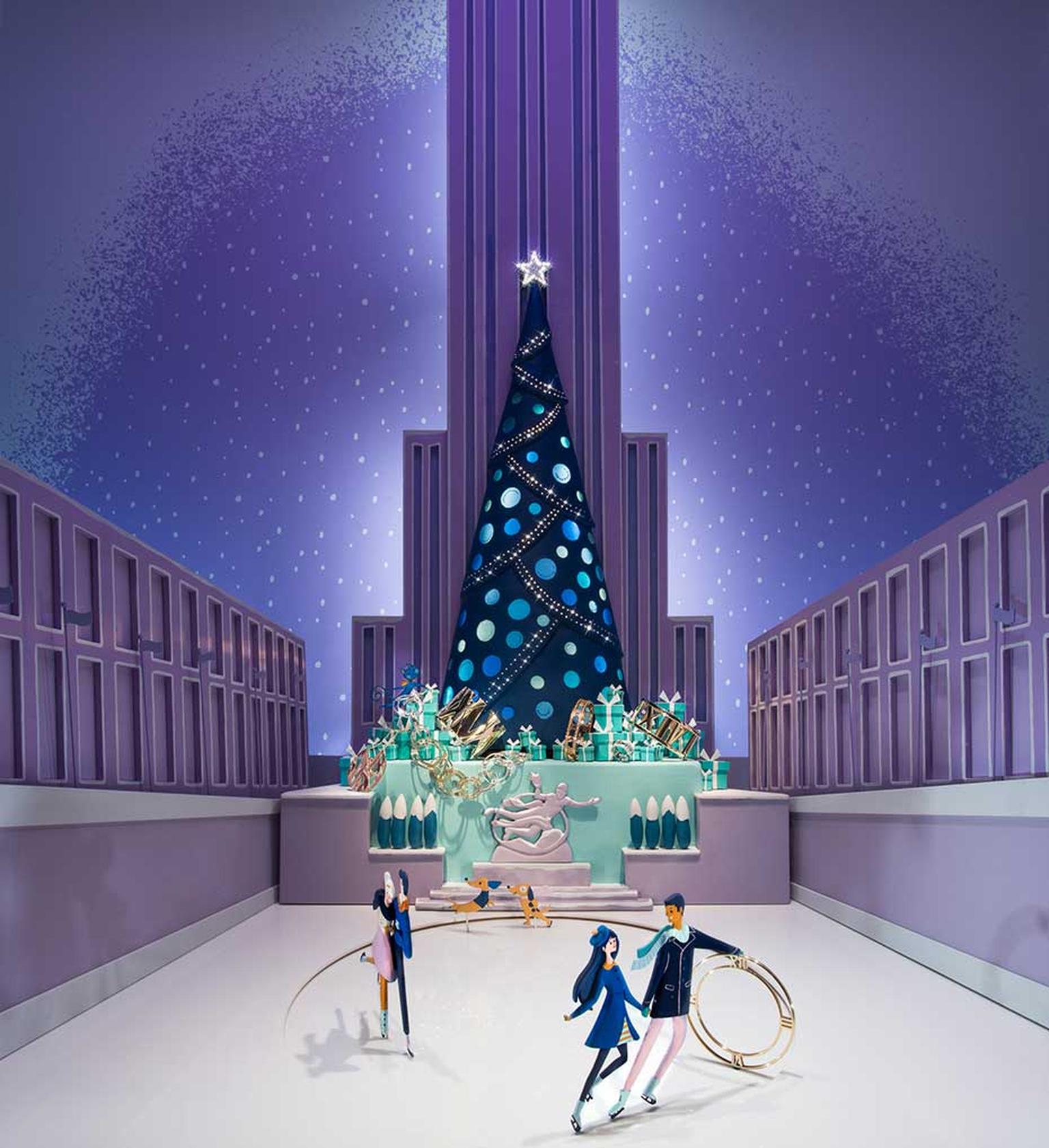 Tiffany is famous for its Christmas windows, and this year the Tiffany boutique on Bond Street has taken inspiration from New York with displays depicting stylishly festive scenes in the Big Apple, including ice skating in front of the Rockefeller Center.