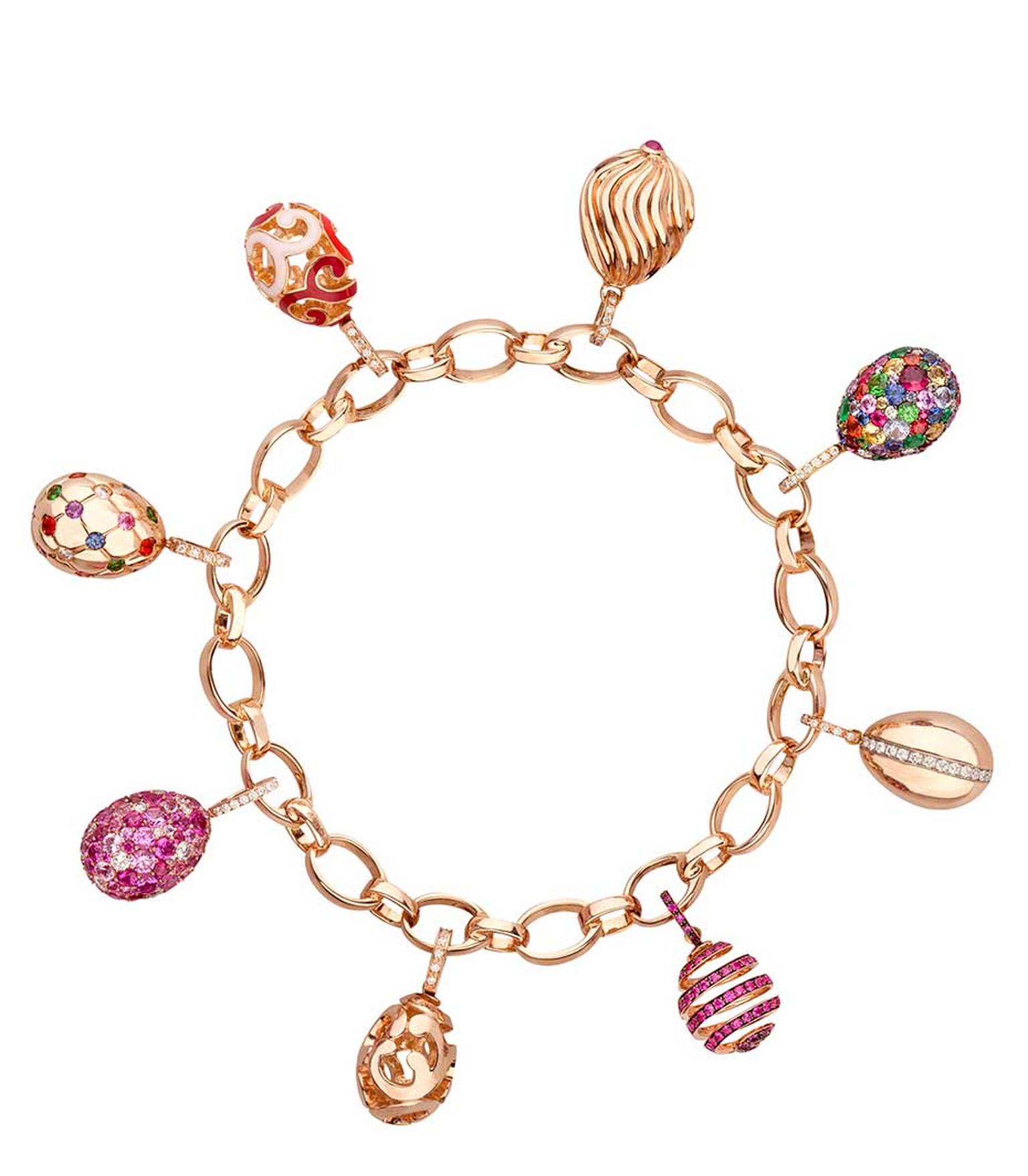 Rococo rose gold lacquered charm egg | Fabergé | The Jewellery Editor