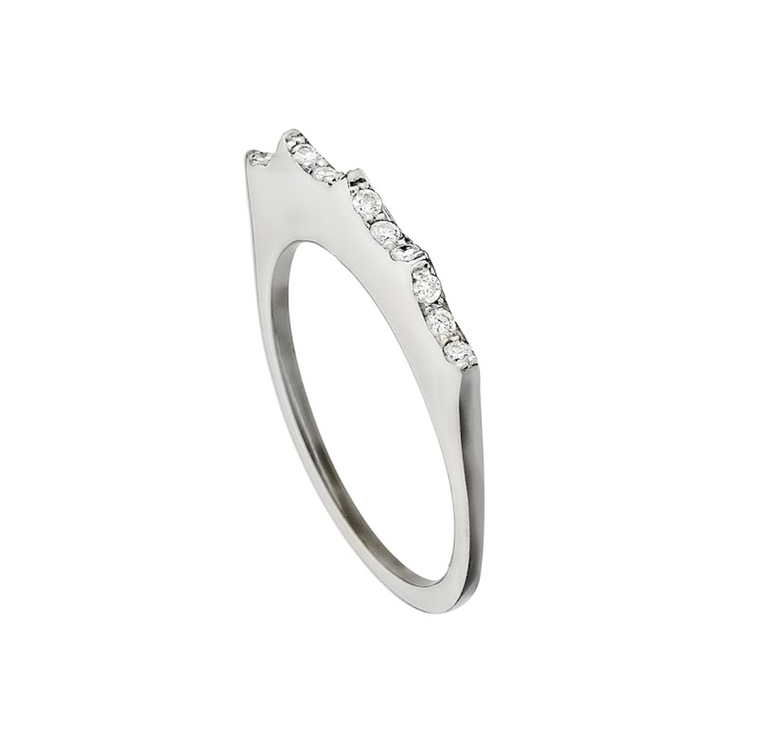 Mimata diamond ring in white gold, from the Empress collection.