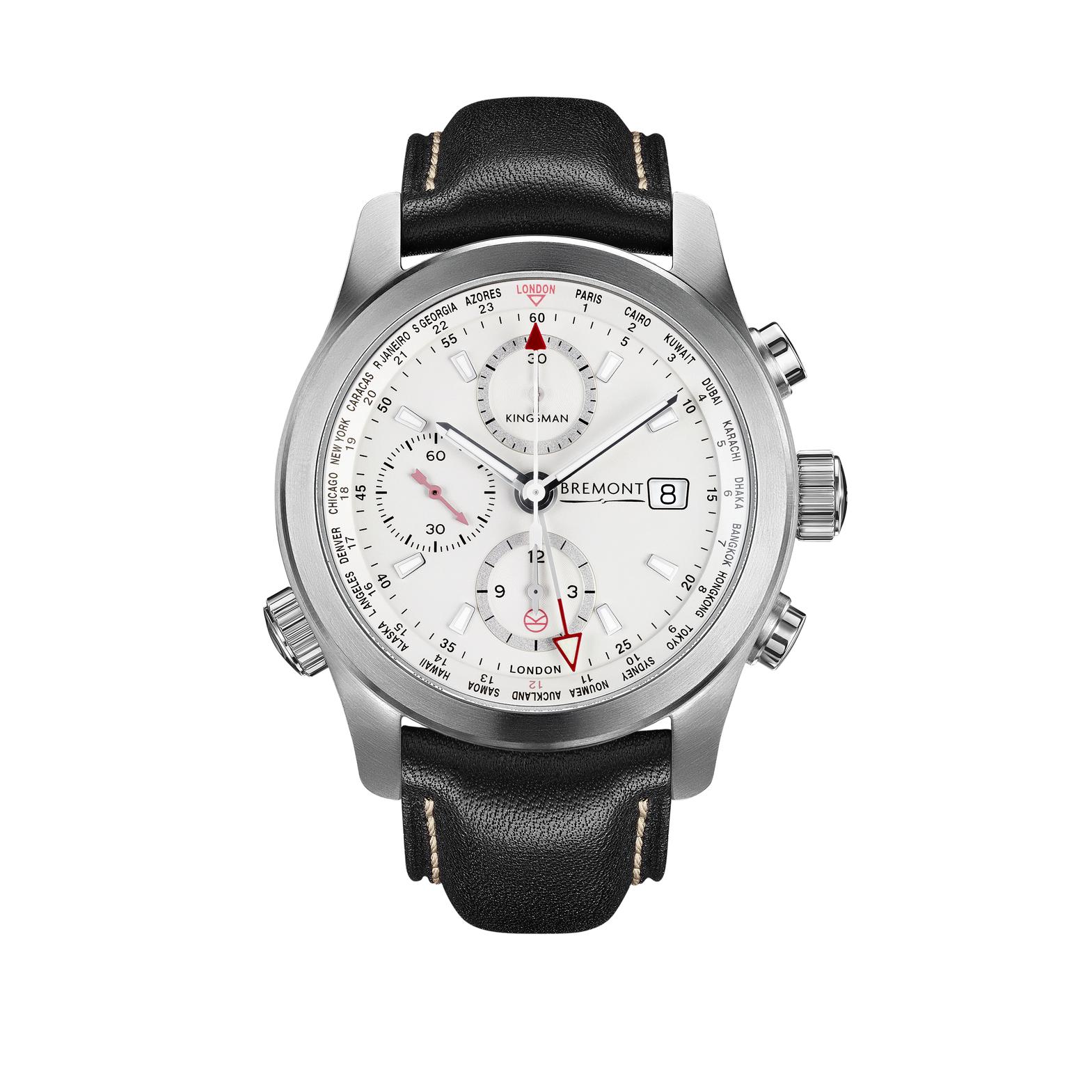 Bremont Kingsman Special Edition chronograph World Timer watch in stainless steel.