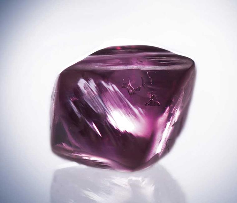 Once they have been found, rough diamonds are cut and polished. Pictured here is the Argyle Siren pink diamond before it was cut into a 1.32ct square radiant cut pink diamond.