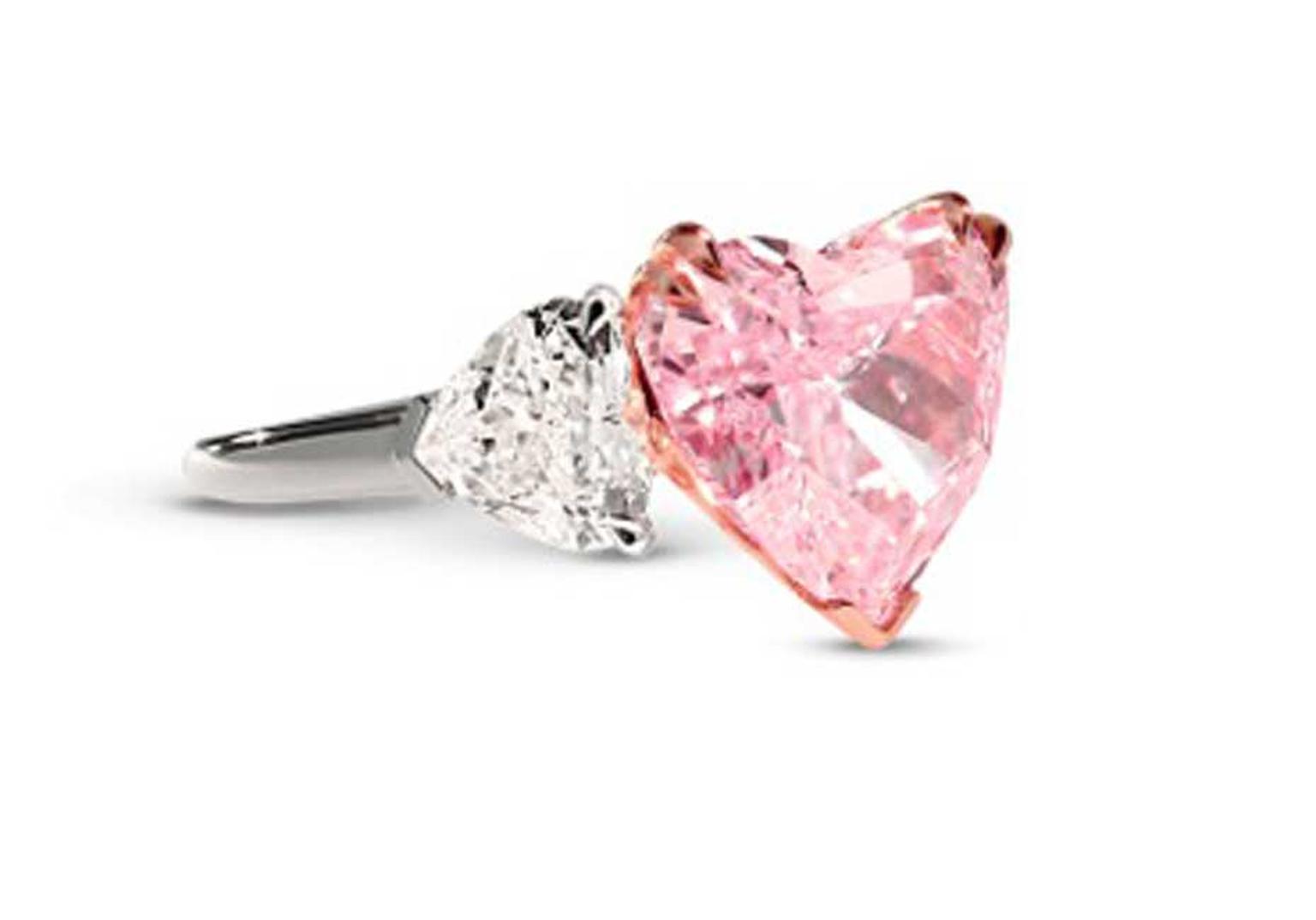 Star Diamond Pink Heart ring.