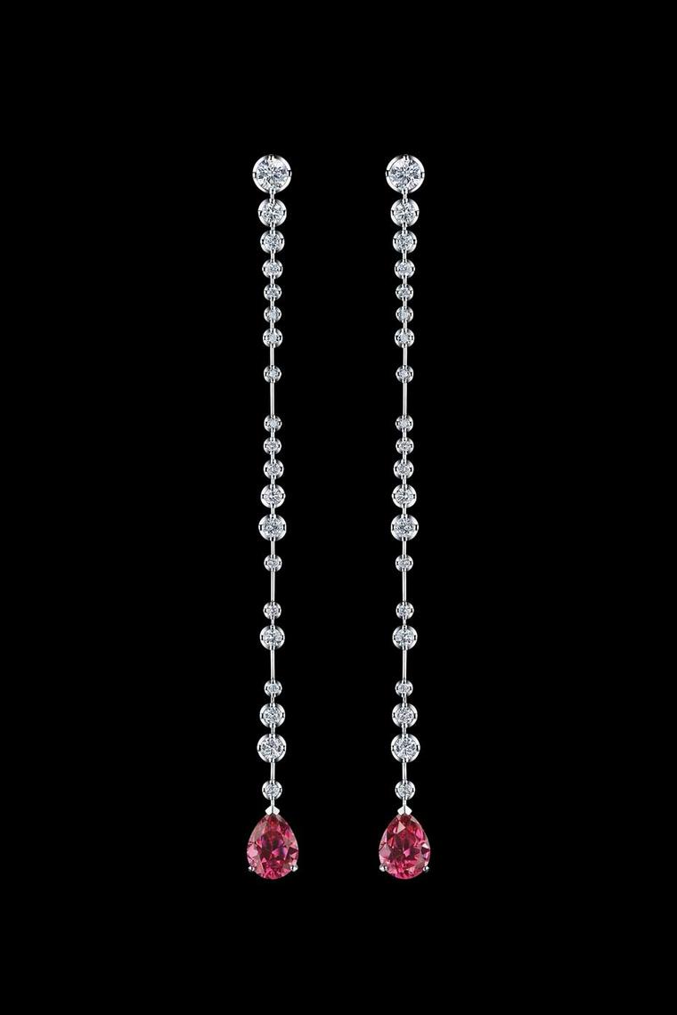 Alexander Arne spinel and diamond earrings in white gold, from the Bubbles collection.