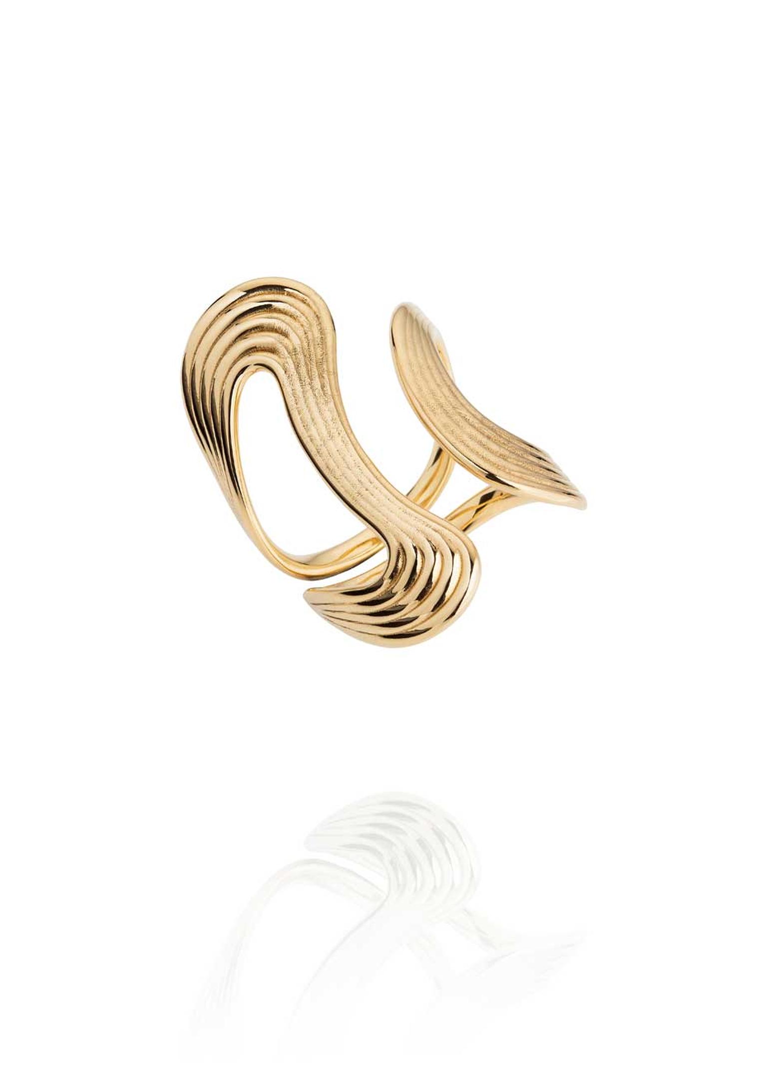 Stream Lines Open Ring in yellow gold from Fernando Jorge's new Stream Collection.