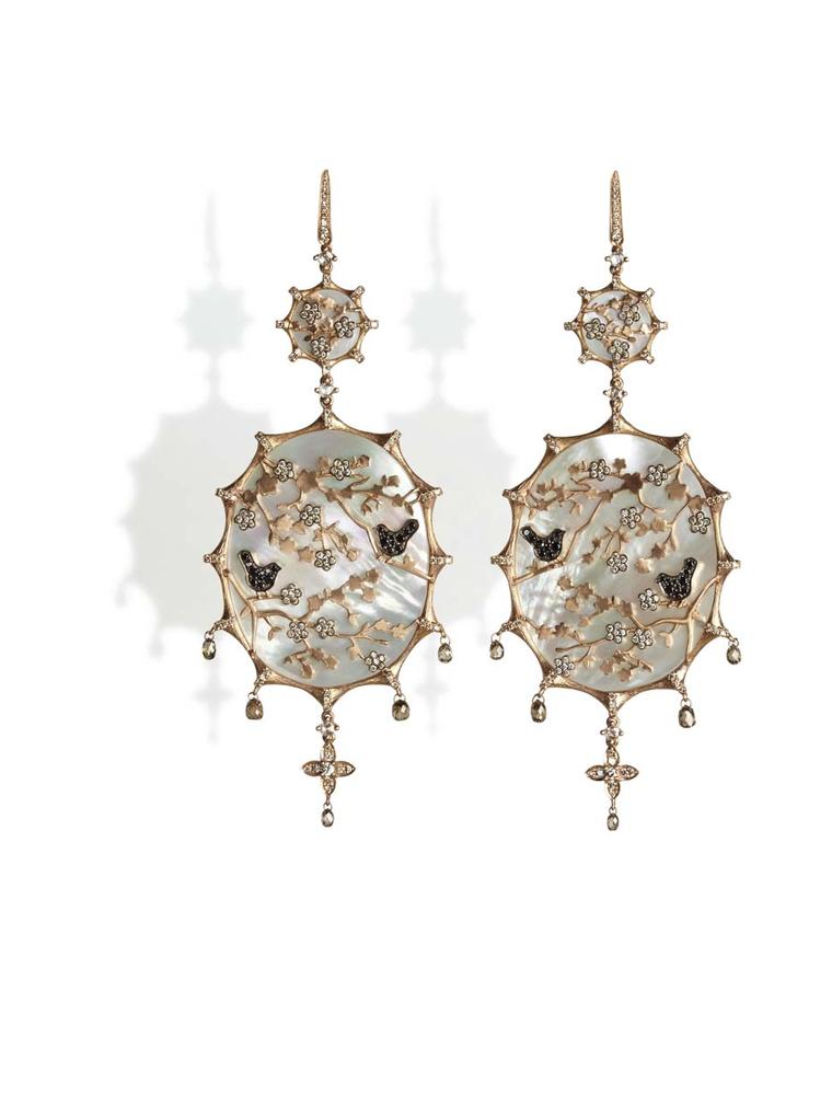 Annoushka Dream Catcher, diamond and mother-of-pearl earrings, as worn by Bafta award winner Patricia Arquette.