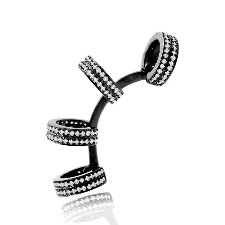 Sutra's stunning black gold and diamond ear cuff, as worn by Jessie J at this year's Grammy awards in Los Angeles.