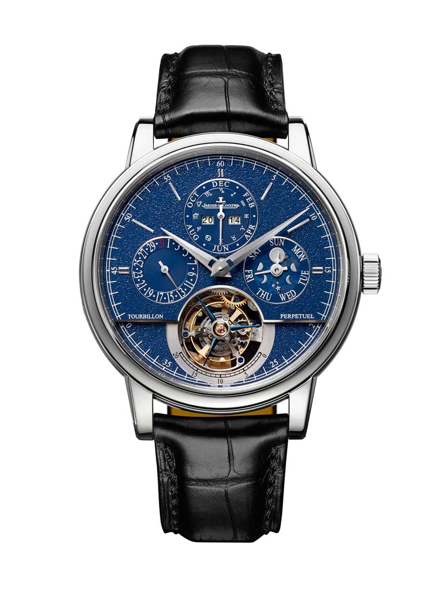 Jaeger-LeCoultre Master Grande Tradition Tourbillon Cylindrique Quantième Perpétuel watch combines the beauty of a flying tourbillon with one of the most useful complications for earthlings in the form of a perpetual calendar.