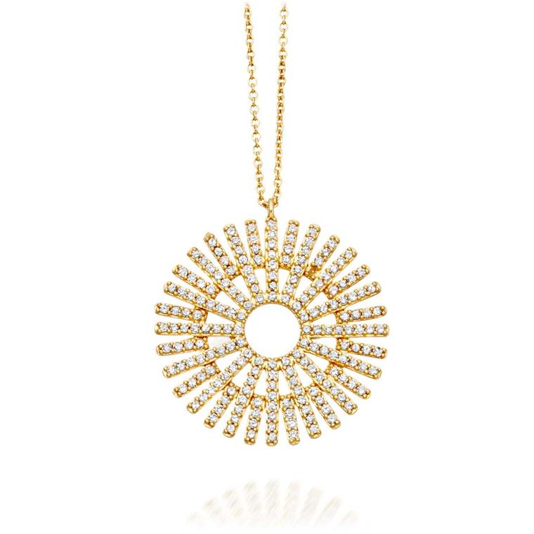 Astley Clarke Rising Sun yellow gold and diamond pendant, new to the Muse collection (£1,350; available at astleyclarke.com).