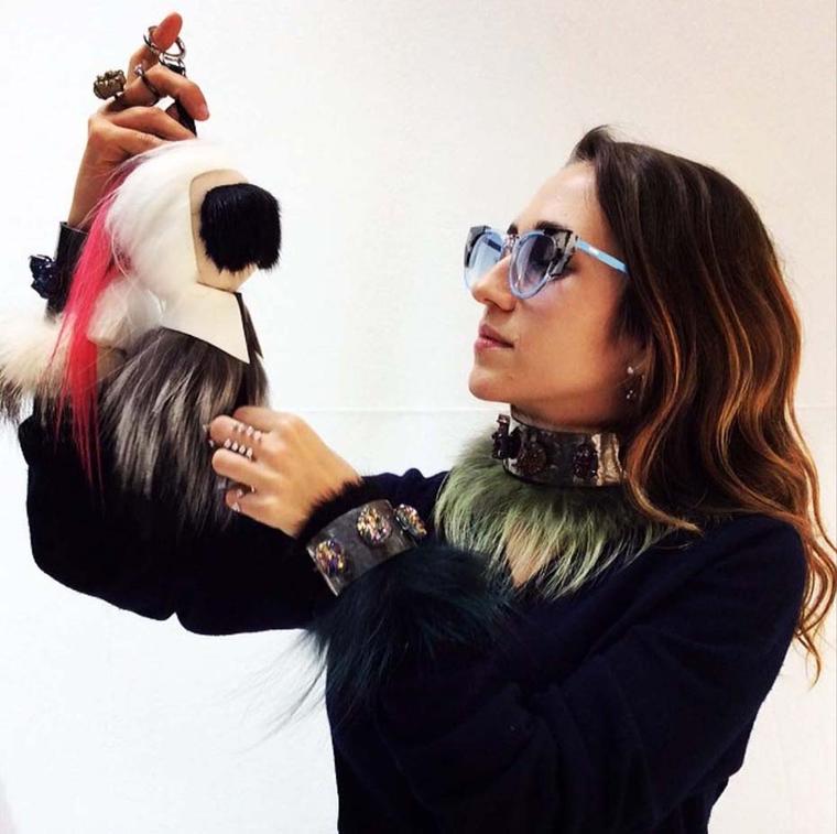 Fendi heiress Delfina Delettrez treats her 80,000 Instagram followers to a mix of candid personal shots, like this one of her with a mini Karl Lagerfeld doll, alongside arty shots of her jewellery. Image: @delfinadelettrez Instagram