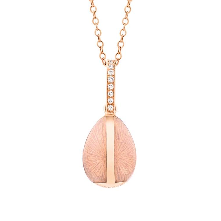 Fabergé captures the refinement, cultural richness and technical perfection we have come to expect in its new Heritage high jewellery collection, which includes this rose gold egg pendant.