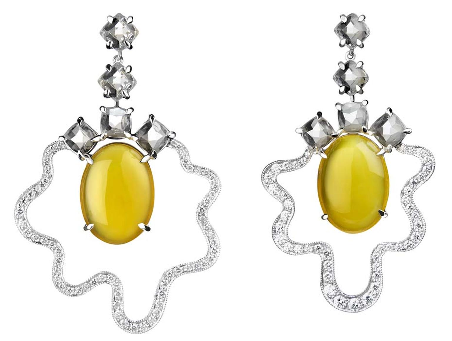 Tessa Packard white gold and diamond Fried Egg earrings