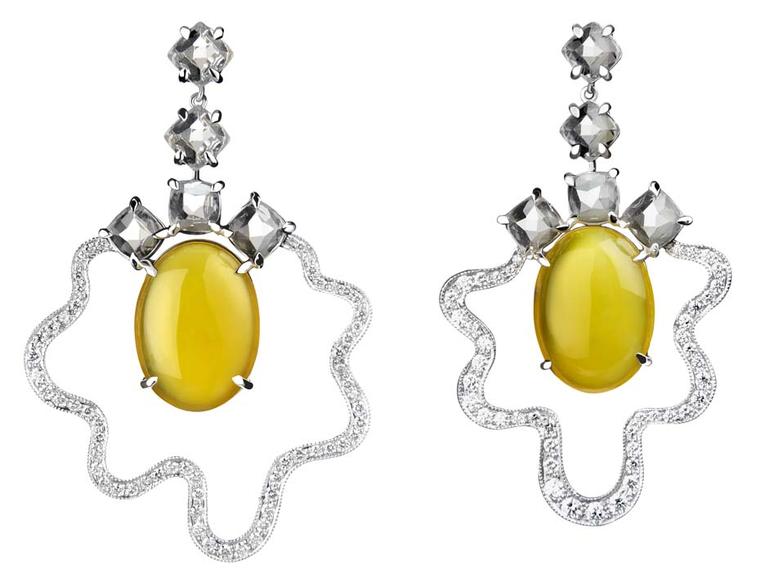 Tessa Packard white gold and diamond Fried Egg earrings