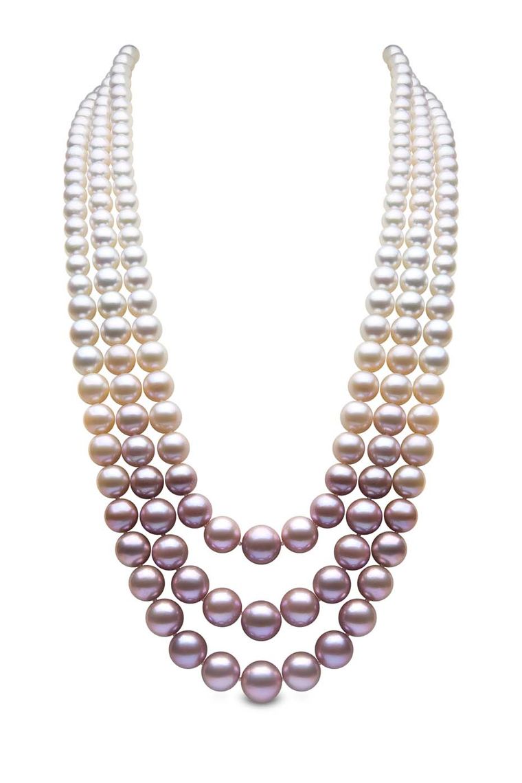Blossom rose gold South Sea, Akoya and freshwater pearl necklace YOKO