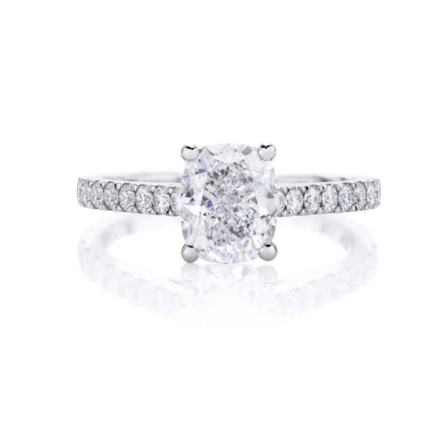 De Beers Classic diamond engagement ring.
