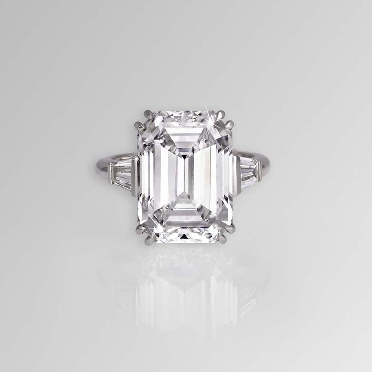 Pictures of emerald cut diamond engagement rings