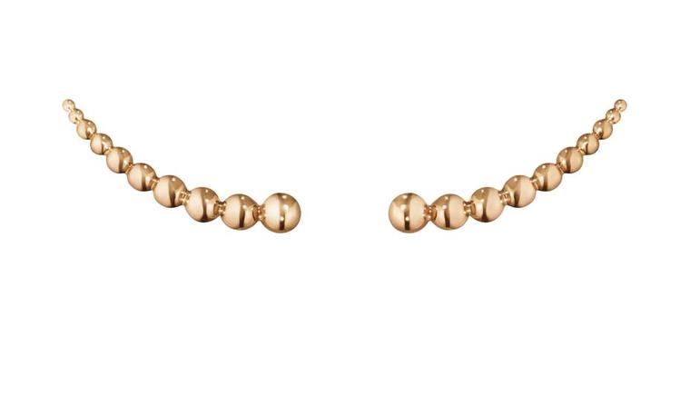 Georg Jensen rose gold ear climbers, from the Moonlight Grapes collection.