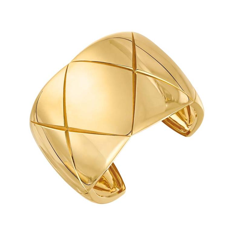 Bold yellow gold cuff from Chanel's new Coco Crush collection.