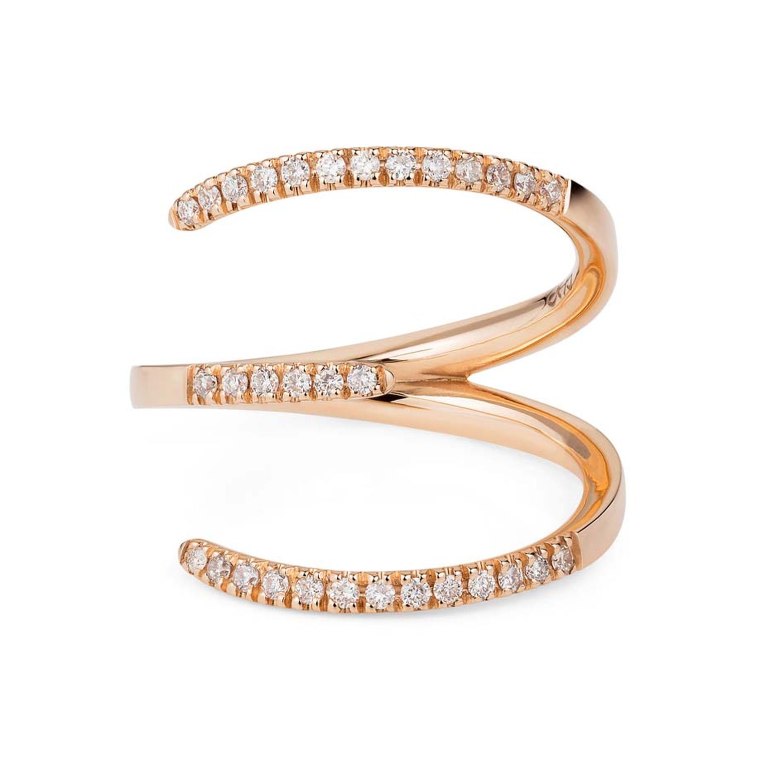 Sarah Ho Number 3 rose gold ring with diamonds, from the new Numerati collection (from £1,600).