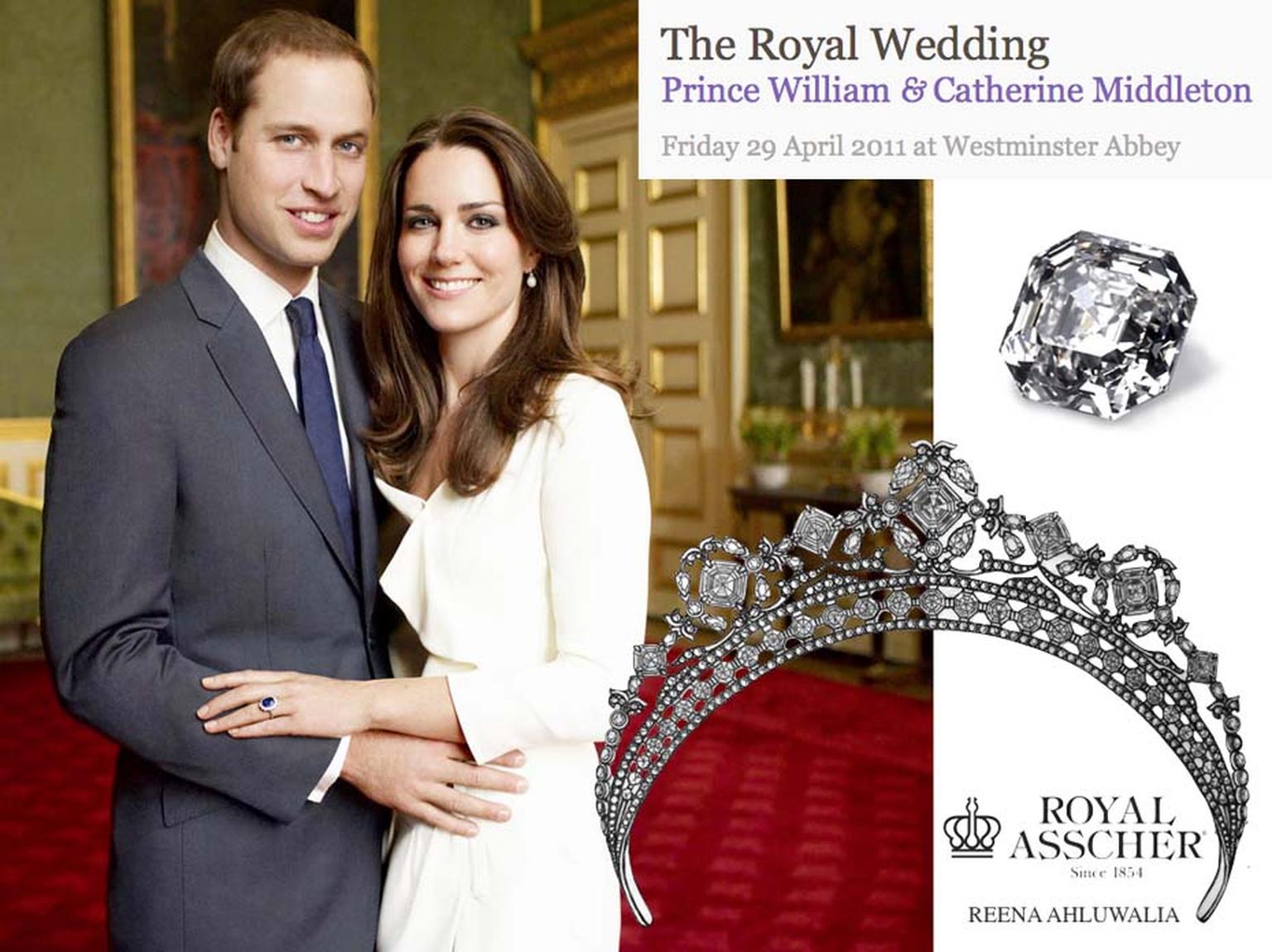 In 2011, Reena Ahluwalia designed a tiara for Kate Middleton set with Royal Asscher-cut diamonds as a tribute to the Royal Wedding.