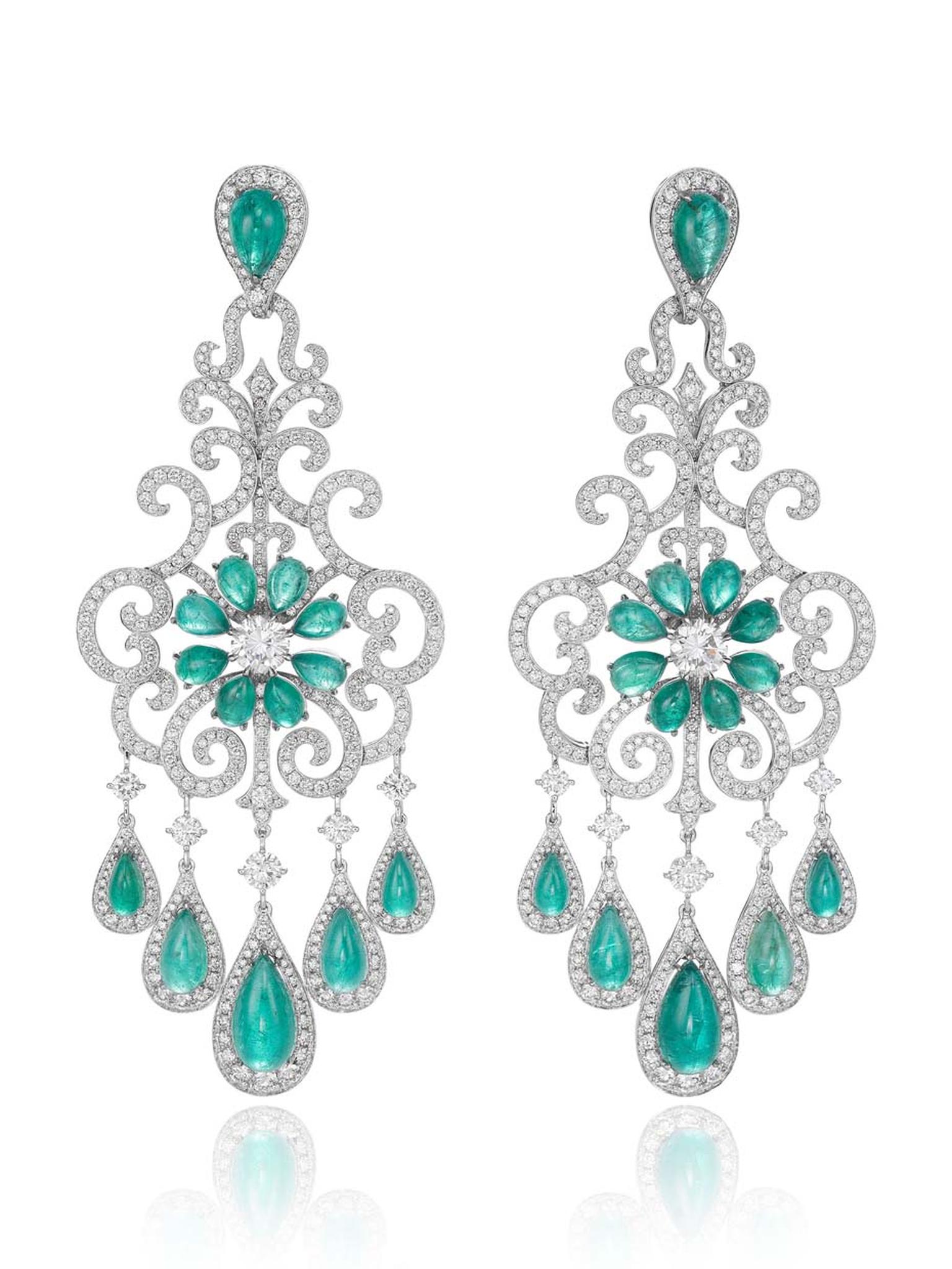 One-of-a-kind Chopard Paraiba tourmaline earrings with diamonds from the 2015 Red Carpet collection.