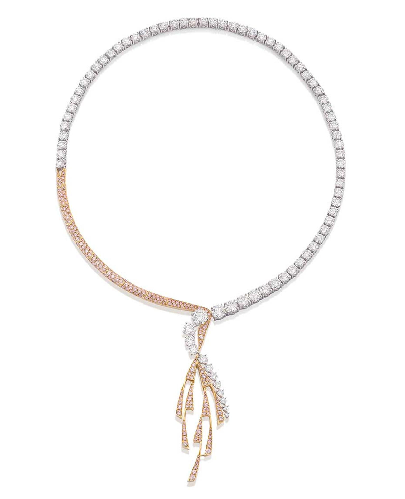 Boodles ‘Pas de Deux; Inspired by The Royal Ballet’ pink and white diamond necklace (£POA).