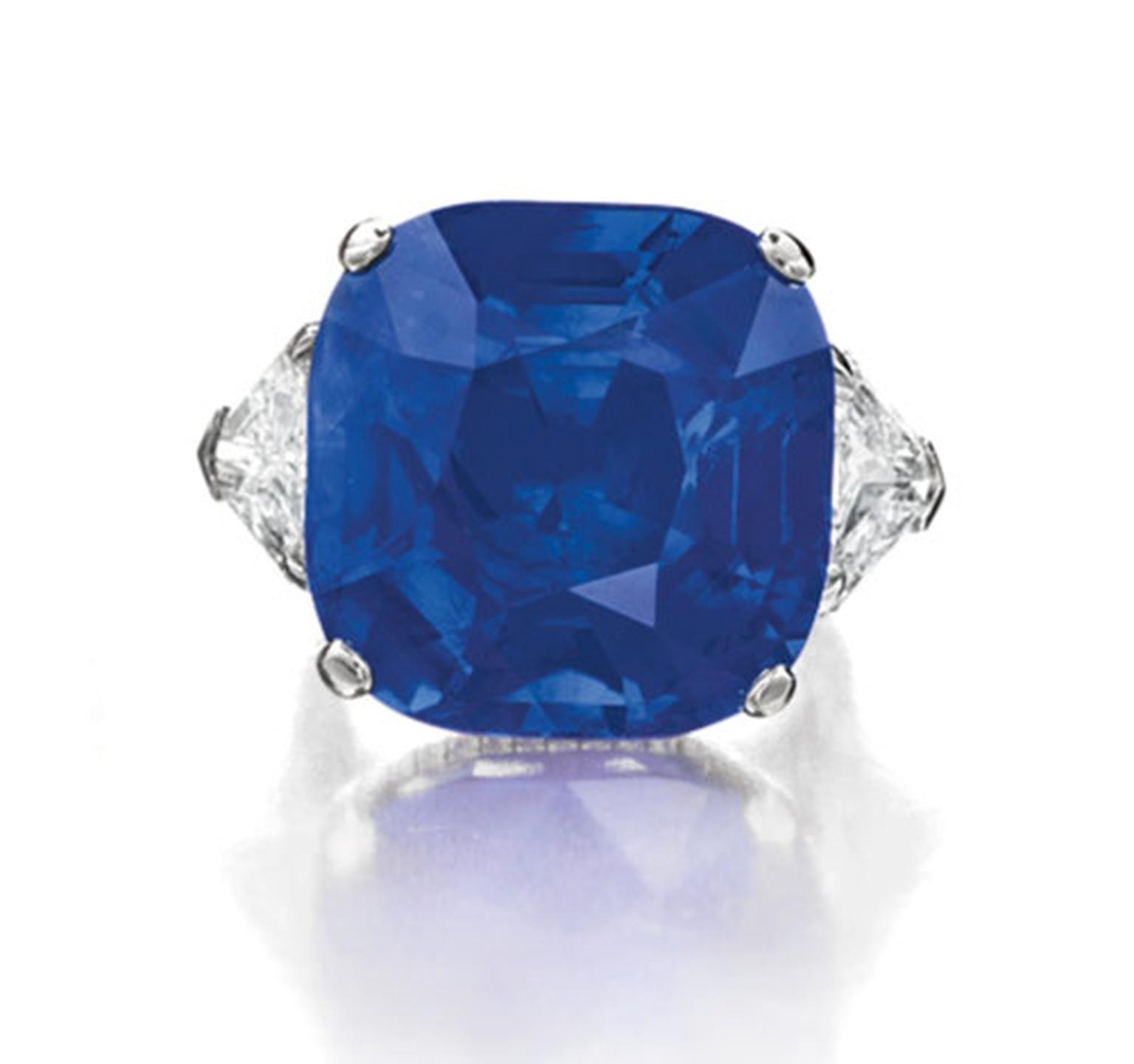 Christies-Cushion-Cut-Burmese-Sapphire-Diamond-Ring