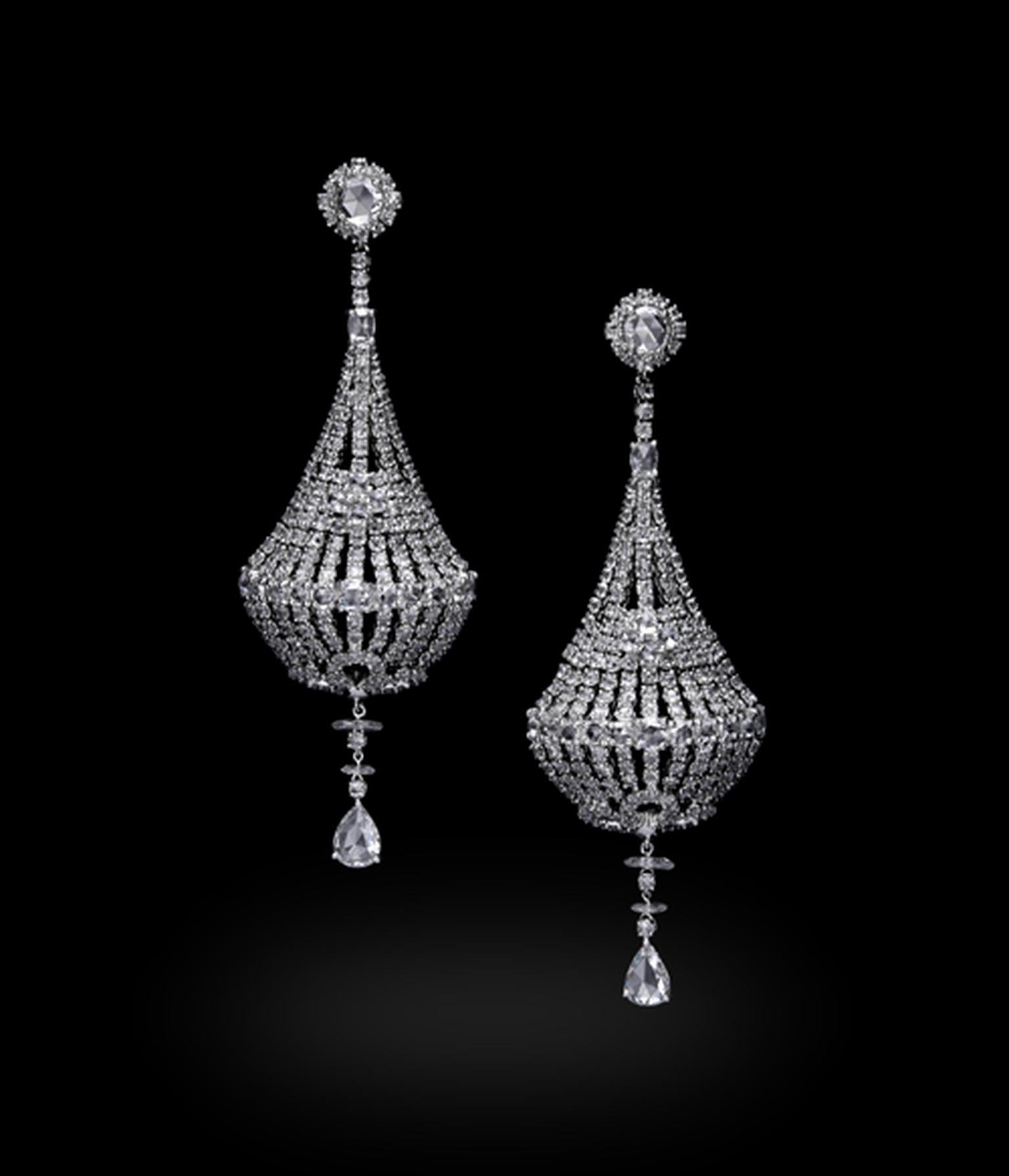 Carnet white gold and diamond chandelier earrings