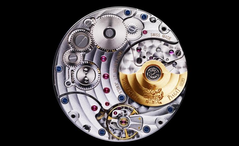 Reverse view of the 1208P calibre - note the golden off-centre micro rotor