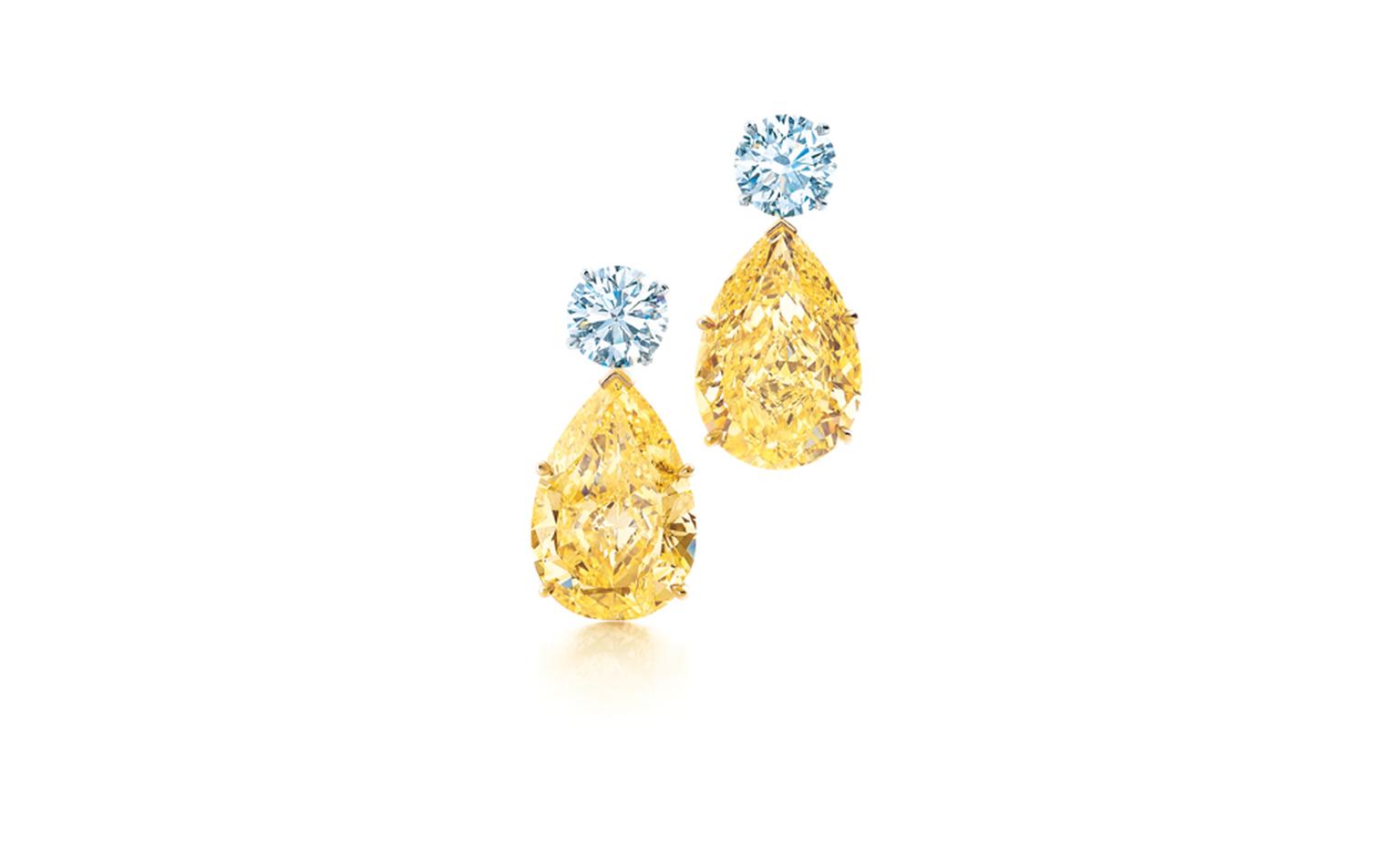 Tiffany & Co yellow and white diamond earrings in platinum £1,517,500