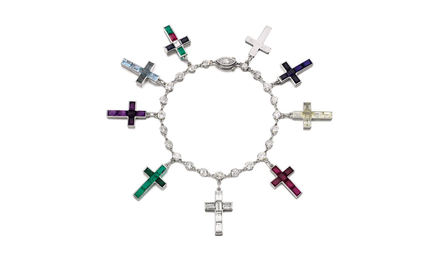 Sotheby's Lot 17 Gem-set and diamond Cross bracelet sold for £601,250