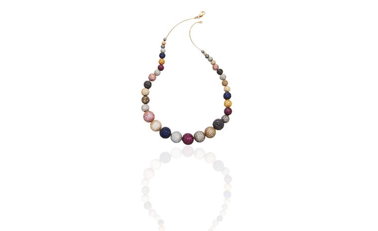 Astley Clarke Takara Naiya Multi Ball necklace in white and yellow gold with diamonds and sapphires, £60,000