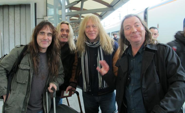 Iron Maiden coming off the Eurostar in Paris, 26th January 2011